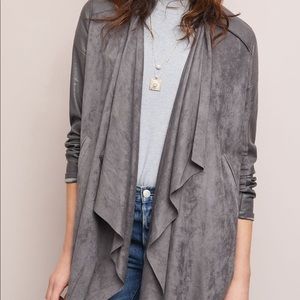 Anthropologie Draped Velour Jacket